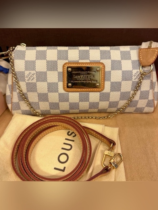 Louis Vuitton Handbags - Louis Vuitton Eva Damier Azur Chain Clutch 2 Way Purse Crossbody Pouchette